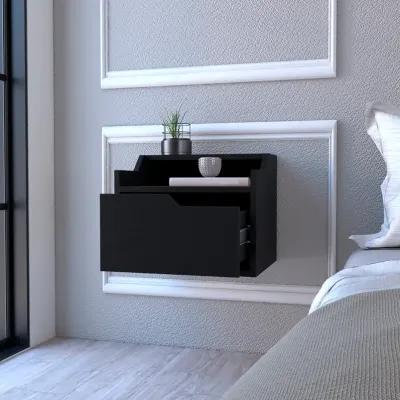 Floating Nightstand Chester, Bedroom, Black