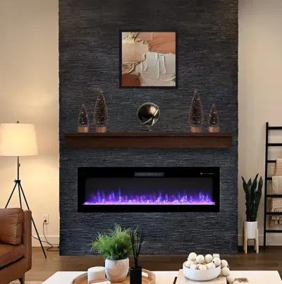 MONDAWE 50 Inch Oversized Electric Fireplace, Recessed and Wall Mounted Fireplace