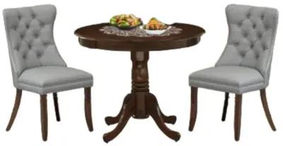 3 Piece Dining Room Table Set Consists of a Round Kitchen Table with Pedestal