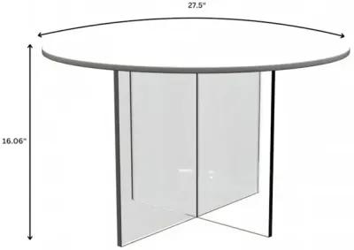 LeisureMod Valore Collection Acrylic Coffe Table With White Top