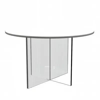 LeisureMod Valore Collection Acrylic Coffe Table With White Top