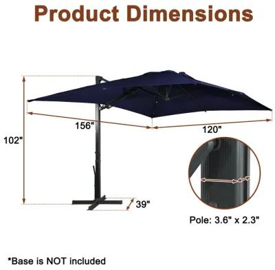 MONDAWE 13ft Square Offset Cantilever Patio Umbrella for Outdoor Shade