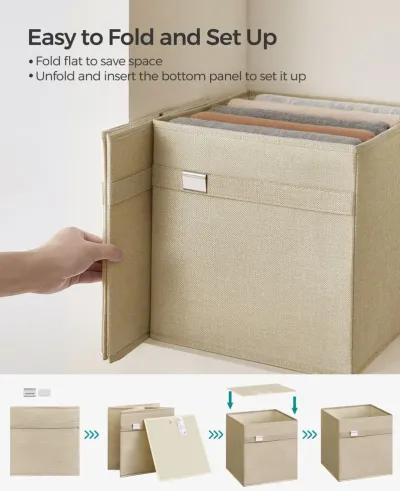 Set of 4 Storage Cubes with Double Handles for Easy Organization and Versatility