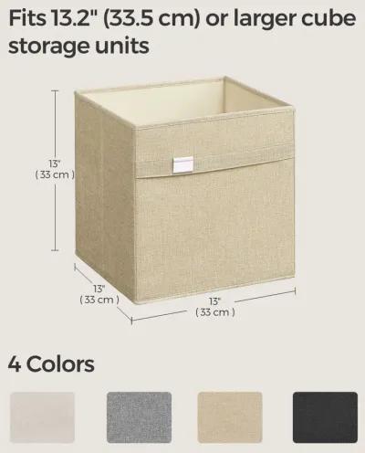 Set of 4 Storage Cubes with Double Handles for Easy Organization and Versatility