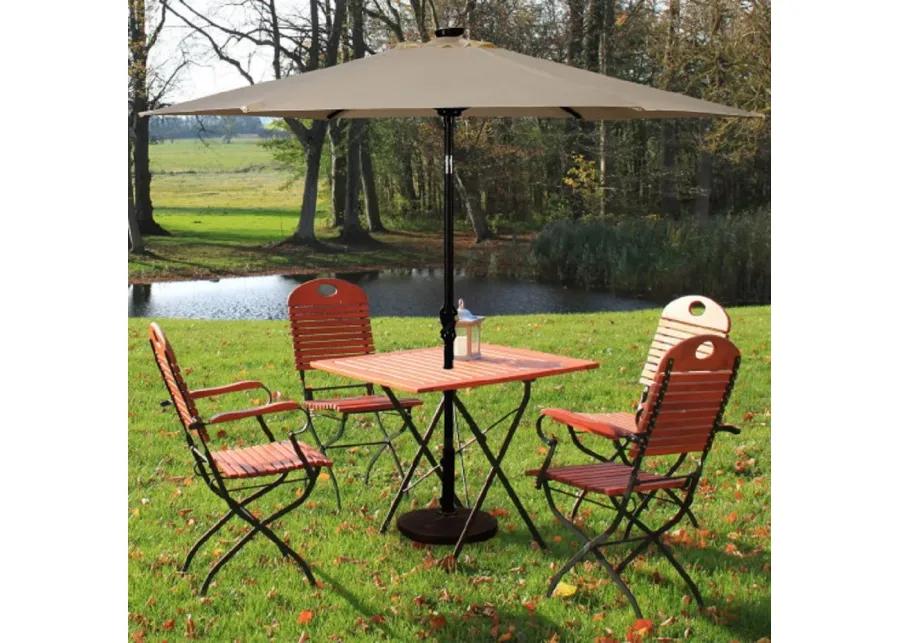 9FT Steel Patio Solar Umbrella LED Patio Market