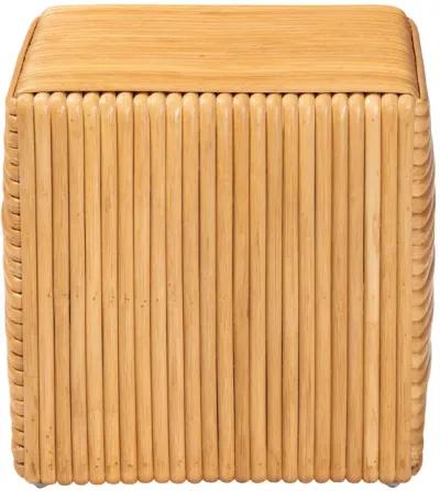 Bali & Pari Karina Bohemian Light Honey Rattan Footstool