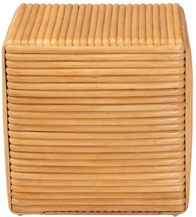 Bali & Pari Karina Bohemian Light Honey Rattan Footstool