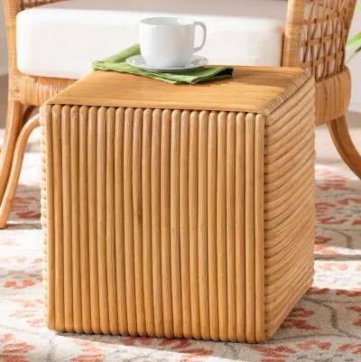 Bali & Pari Karina Bohemian Light Honey Rattan Footstool