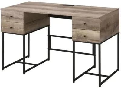 Desirre Desk, Rustic Oak & Black 92640