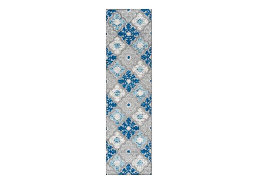 Cassis Ornate Ogee Trellis High-Low Indoor/Outdoor Area Rug