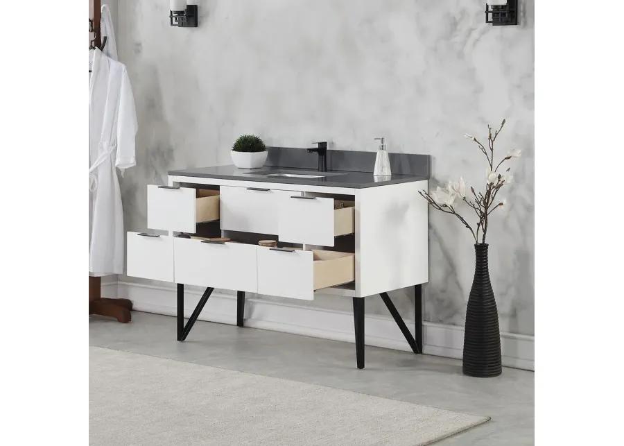 Altair 48 Single Bathroom Vanity in White without Mirror