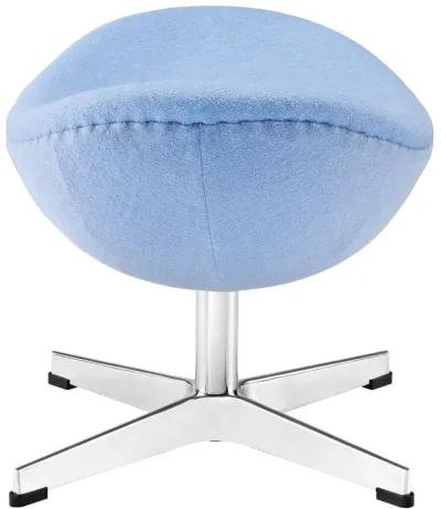 Modway Glove Mid-Century Modern Wool Ottoman in Baby Blue