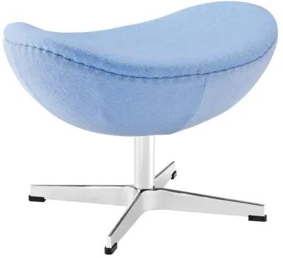 Modway Glove Mid-Century Modern Wool Ottoman in Baby Blue