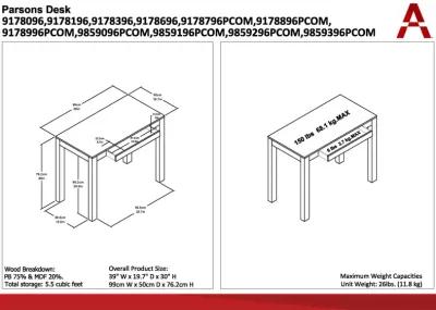 Parsons Computer Desk with Drawer