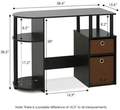 Furinno 15111 JAYA Simplistic Computer Study Desk with Bin Drawers