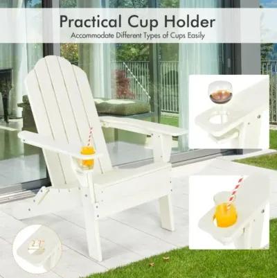 Hivvago Foldable Weather Resistant Patio Chair with Built-in Cup Holder