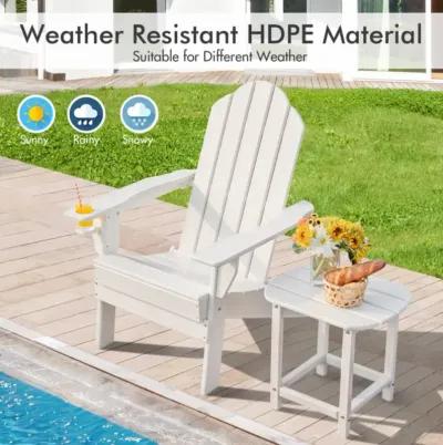 Hivvago Foldable Weather Resistant Patio Chair with Built-in Cup Holder