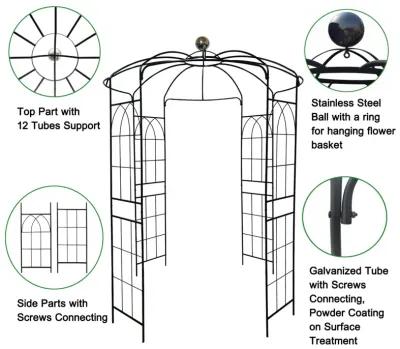 Birdcage Shaped Metal Garden Arch Gazebo