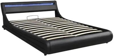 Merax Upholstered Faux Leather Platform Bed Storage Bed