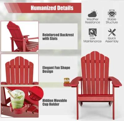 Weather Resistant HIPS Outdoor Adirondack Chair with Cup Holder