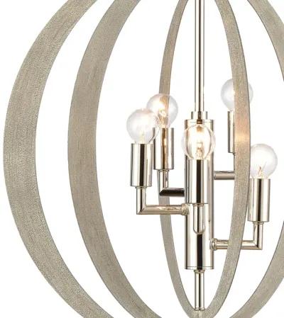 Retro Rings 19'' Wide 5-Light Chandelier