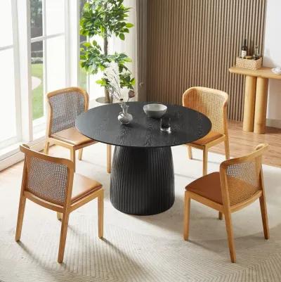 47" Small Space Black Dining Table for Living Room or Kitchen