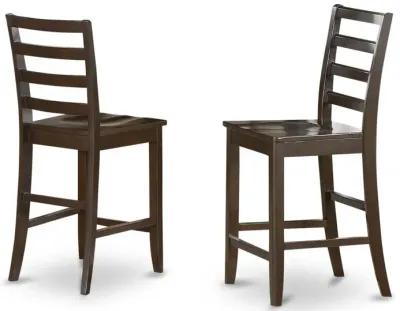 East West Furniture Fairwinds  Stool    Wood  Seat  with  lader  back,  Set  of  2