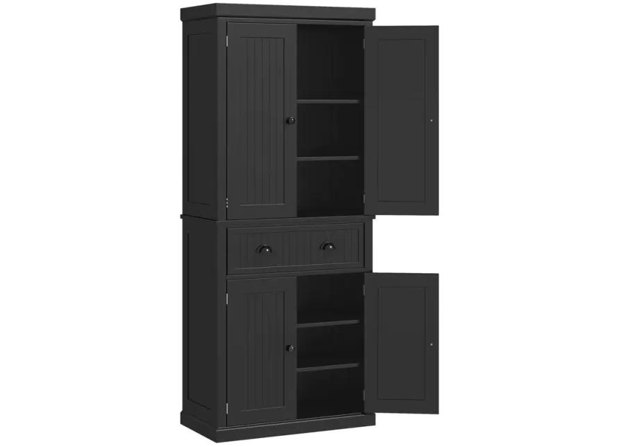 HOMCOM 72� Tall Colonial Style Free Standing Kitchen Pantry Storage Cabinet