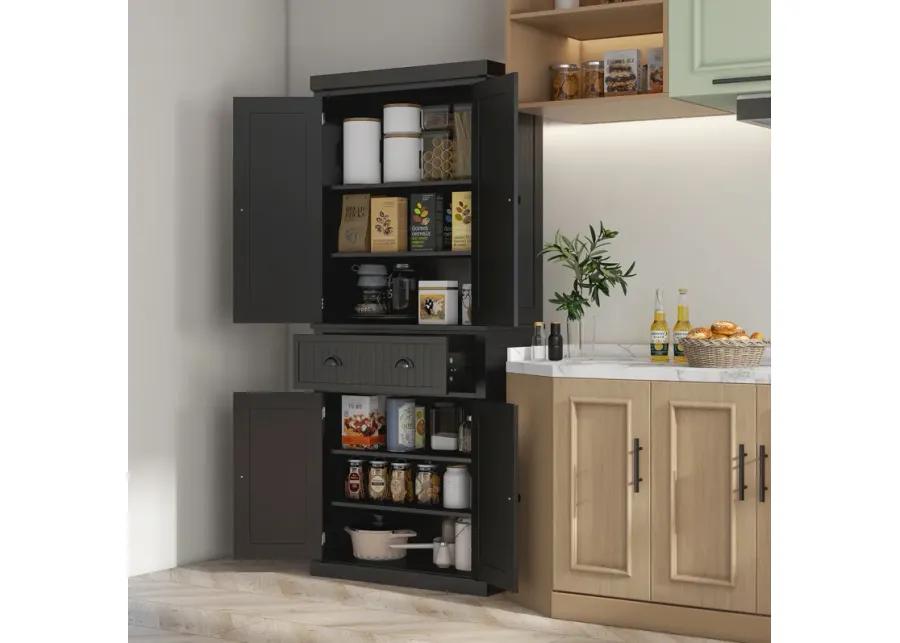 HOMCOM 72� Tall Colonial Style Free Standing Kitchen Pantry Storage Cabinet