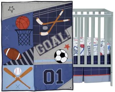 Lambs & Ivy Baby Sports 3-Piece Football/Basketball Baby Crib Bedding Set