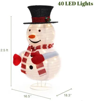 LuxenHome Snowman Lighted Globe 30-Inch Tall Indoor and Outdoor Holiday Decoration