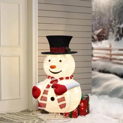 LuxenHome Snowman Lighted Globe 30-Inch Tall Indoor and Outdoor Holiday Decoration