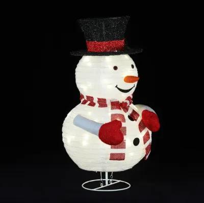 LuxenHome Snowman Lighted Globe 30-Inch Tall Indoor and Outdoor Holiday Decoration