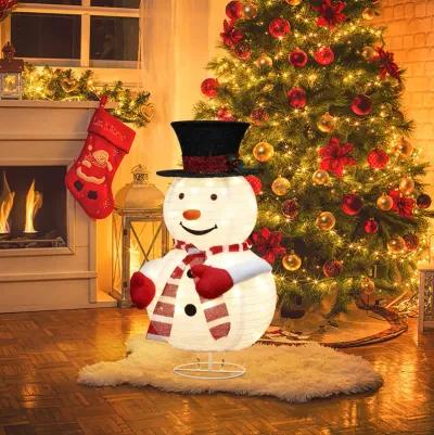 LuxenHome Snowman Lighted Globe 30-Inch Tall Indoor and Outdoor Holiday Decoration