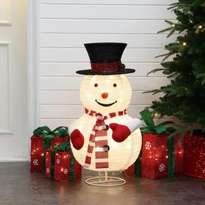 LuxenHome Snowman Lighted Globe 30-Inch Tall Indoor and Outdoor Holiday Decoration