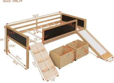 Merax Loft Bed with 2 Storage Boxes