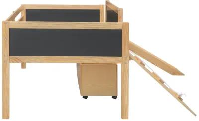 Merax Loft Bed with 2 Storage Boxes