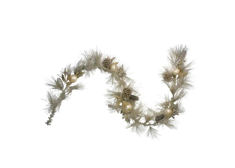 6' x 9" Pomegranate and Apple Pine Needle Artificial Christmas Garland - Unlit