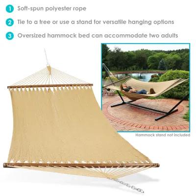 Sunnydaze 2-Person Polyester Rope Hammock with Spreader Bars