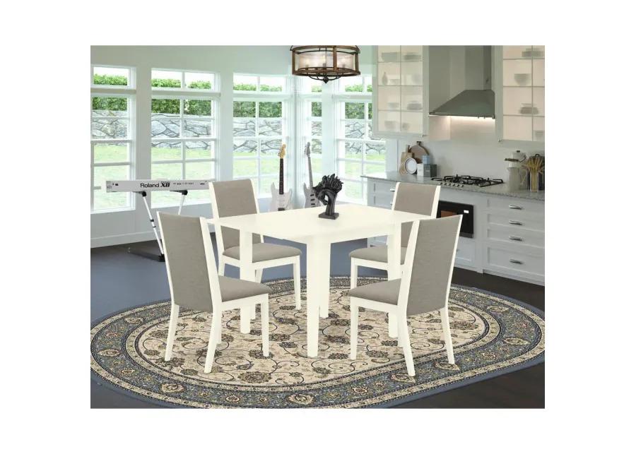 Dining Room Set Linen White, NDLA5-LWH-06