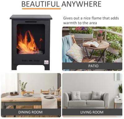 Black Ambient Warmth: Freestanding Ethanol Fireplace Stove