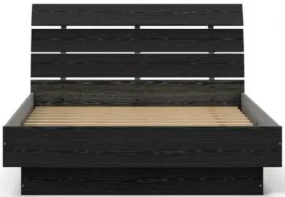 Tvilum Scottsdale Queen Bed with Slat Roll, Black Woodgrain