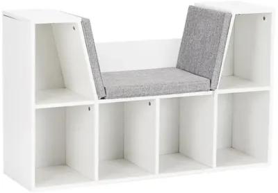 Hivvago 6-Cubby Kid Storage Bookcase Cushioned Reading Nook