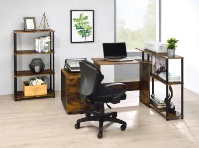 ACME Ievi Writing Desk, Weathered Oak & Black Finish