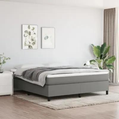 vidaXL Box Spring Bed Frame Dark Gray 72"x83.9" California King Fabric