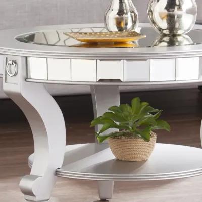 Linsay Mirrored Round Cocktail Table