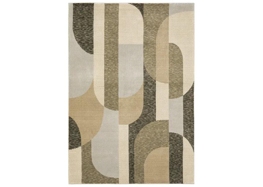 Strada 6'7" x 9'6" Brown Rug