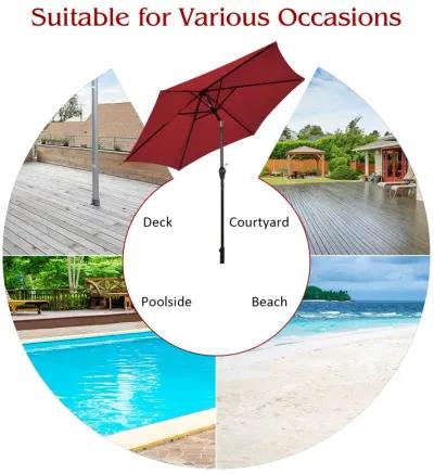 10 Feet Outdoor Patio Umbrella with Tilt Adjustment and Crank