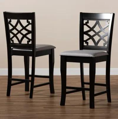 Espresso Brown Finished 2-Piece Wood Counter Stool Set of 4