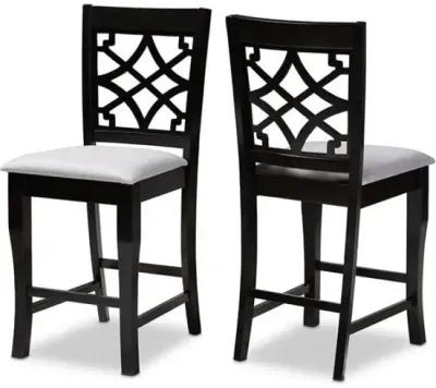 Espresso Brown Finished 2-Piece Wood Counter Stool Set of 4